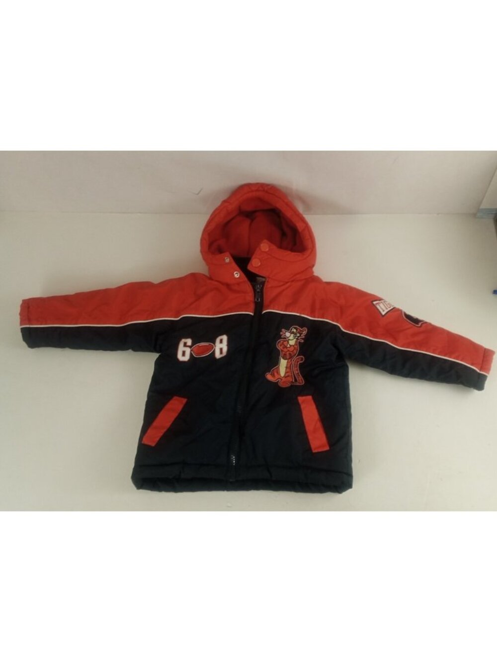 Boys Disney Tigger Coat Jacket Size 18 months Navy Orange With Hood